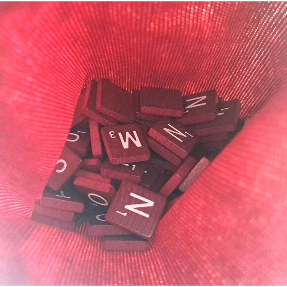 Scrabble Crossword Game 1989 Deluxe Edition Rotating Turntable Mahogany Tiles - Picture 5 of 9